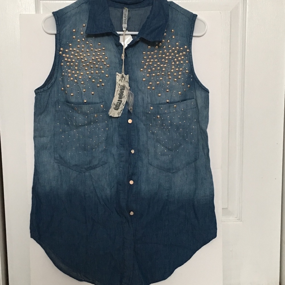 NEW Denim Sleeveless top